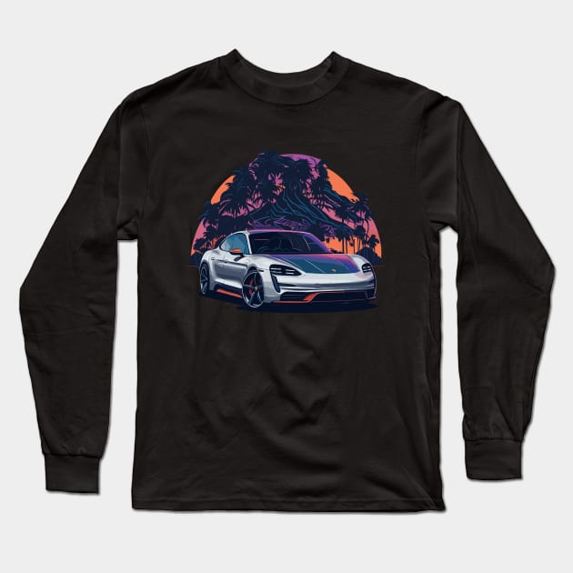 Porsche taycan Classic Car Long Sleeve T-Shirt by Cruise Dresses